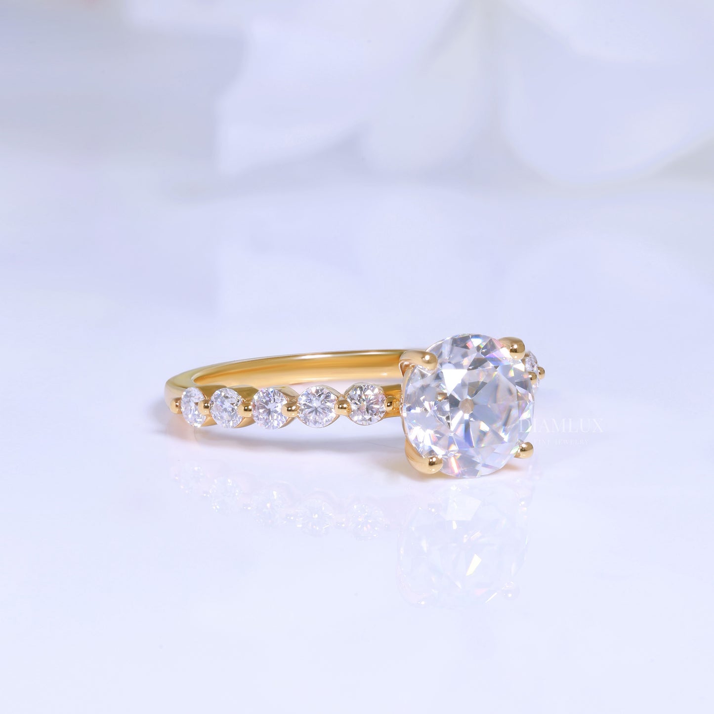 2ct Round Cut Lab Diamond Solitaire Engagement Ring in 14kt White Gold Diamlux Fine Jewelry