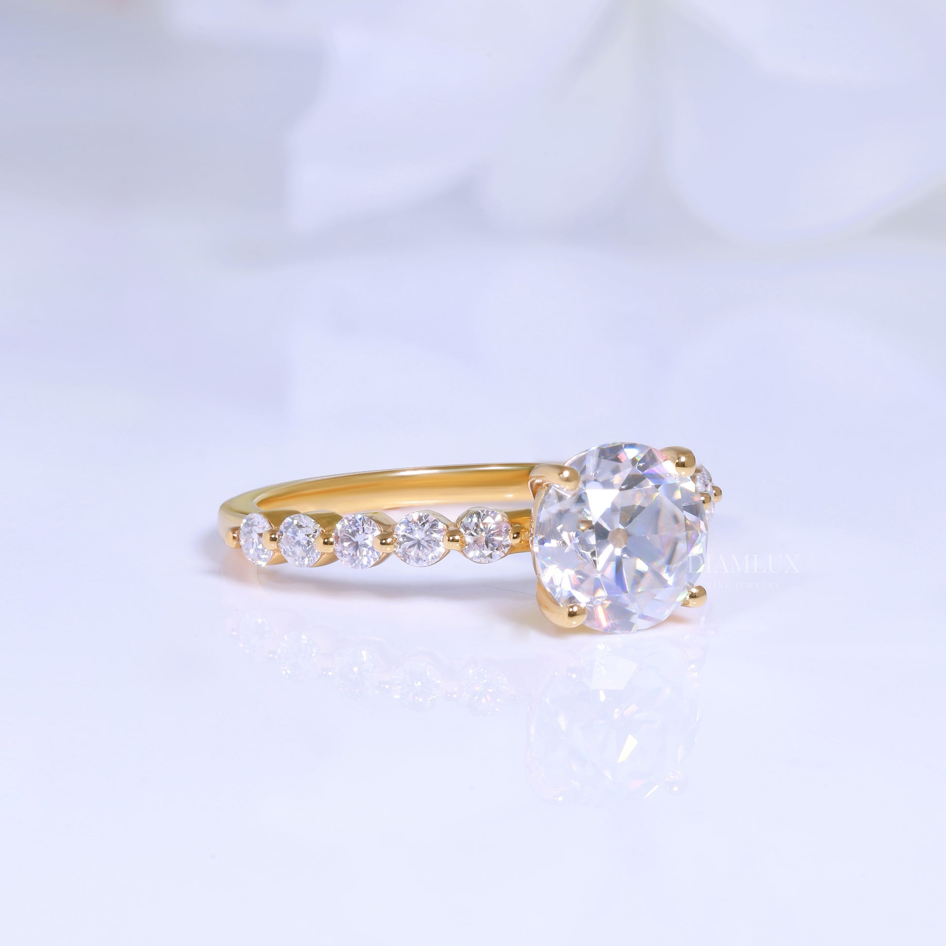 2ct Round Cut Lab Diamond Solitaire Engagement Ring in 14kt White Gold Diamlux Fine Jewelry