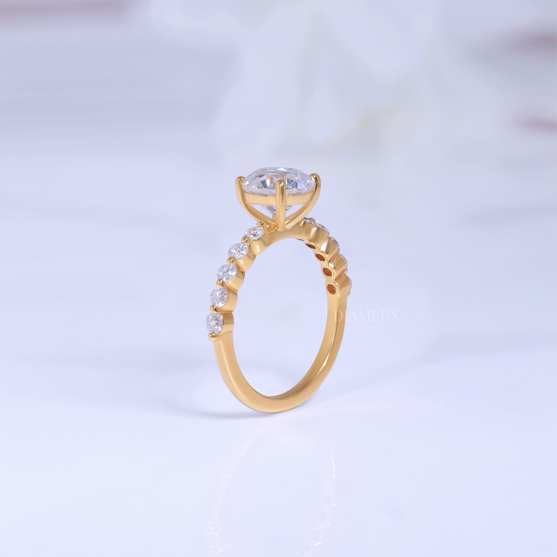 2ct Round Cut Lab Diamond Solitaire Engagement Ring in 14kt White Gold Diamlux Fine Jewelry