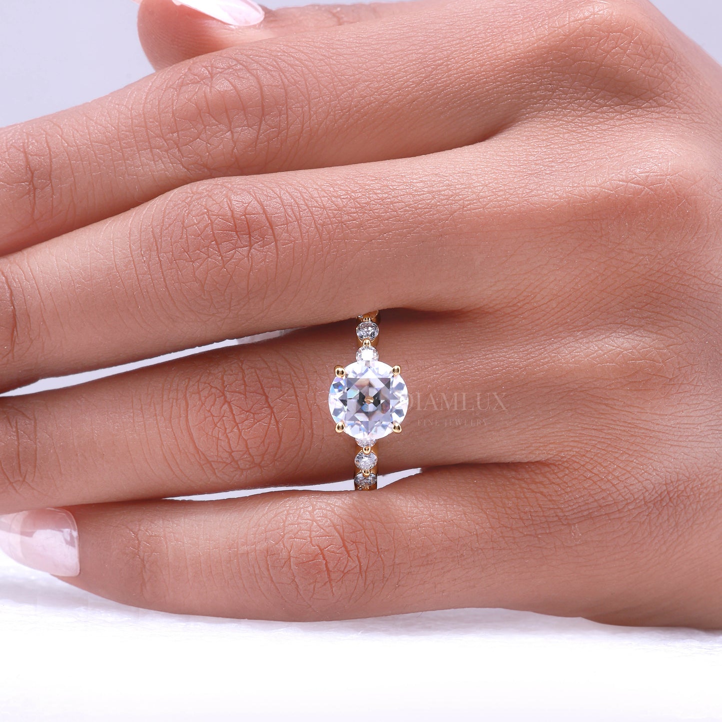 2ct Round Cut Lab Diamond Solitaire Engagement Ring in 14kt White Gold Diamlux Fine Jewelry