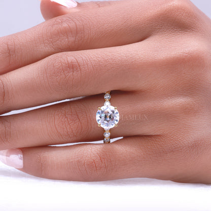 2ct Round Cut Lab Diamond Solitaire Engagement Ring in 14kt White Gold Diamlux Fine Jewelry