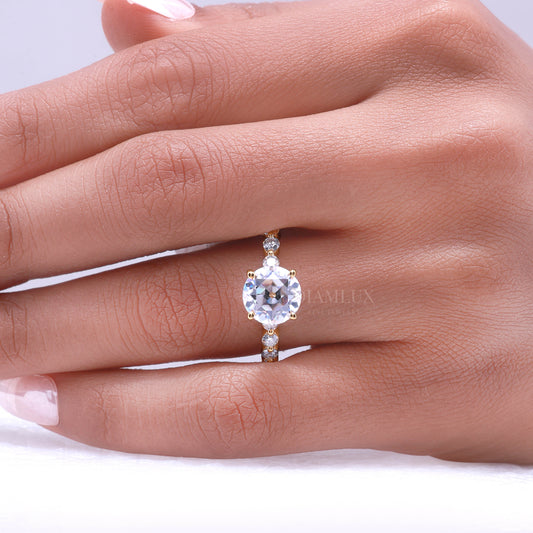2ct Round Cut Lab Diamond Solitaire Engagement Ring in 14kt White Gold Diamlux Fine Jewelry