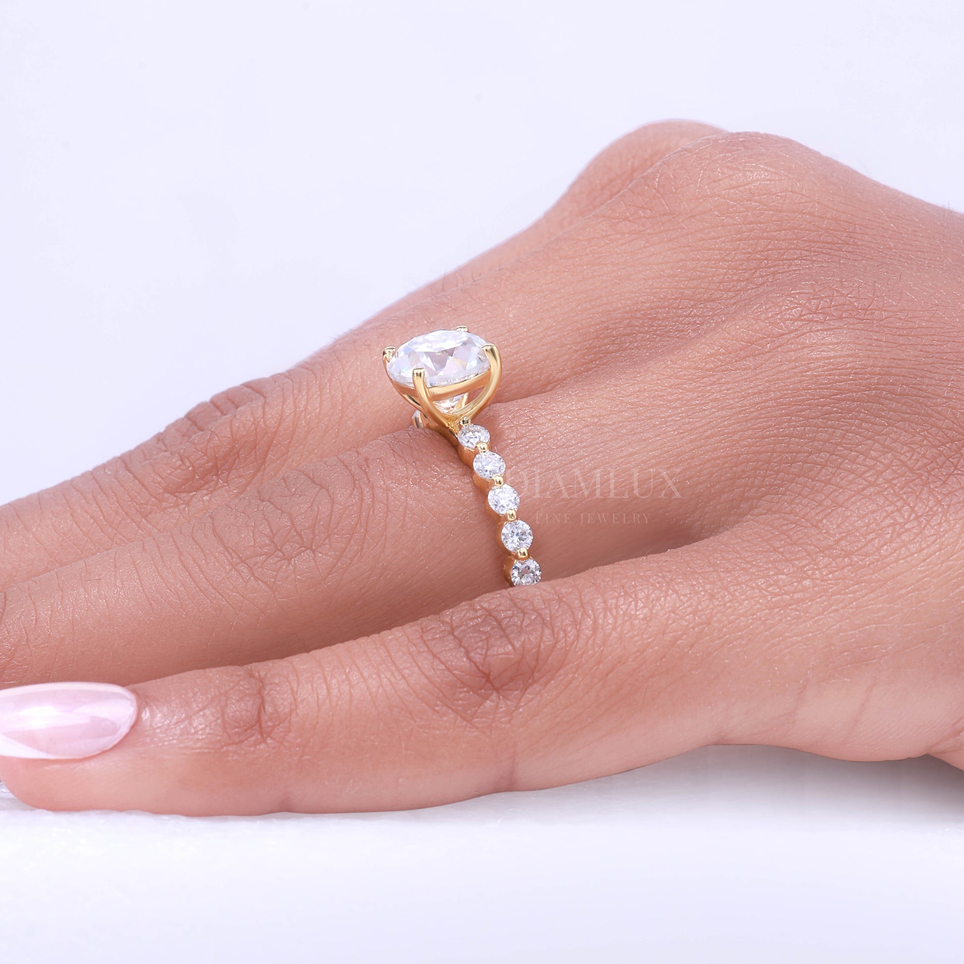 2ct Round Cut Lab Diamond Solitaire Engagement Ring in 14kt White Gold Diamlux Fine Jewelry