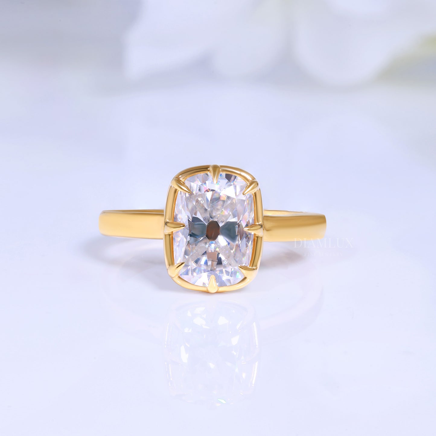 10kt Gold Lab Diamond Engagement Ring – Modern Geometric Style Diamlux Fine Jewelry