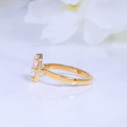 10kt Gold Lab Diamond Engagement Ring – Modern Geometric Style Diamlux Fine Jewelry