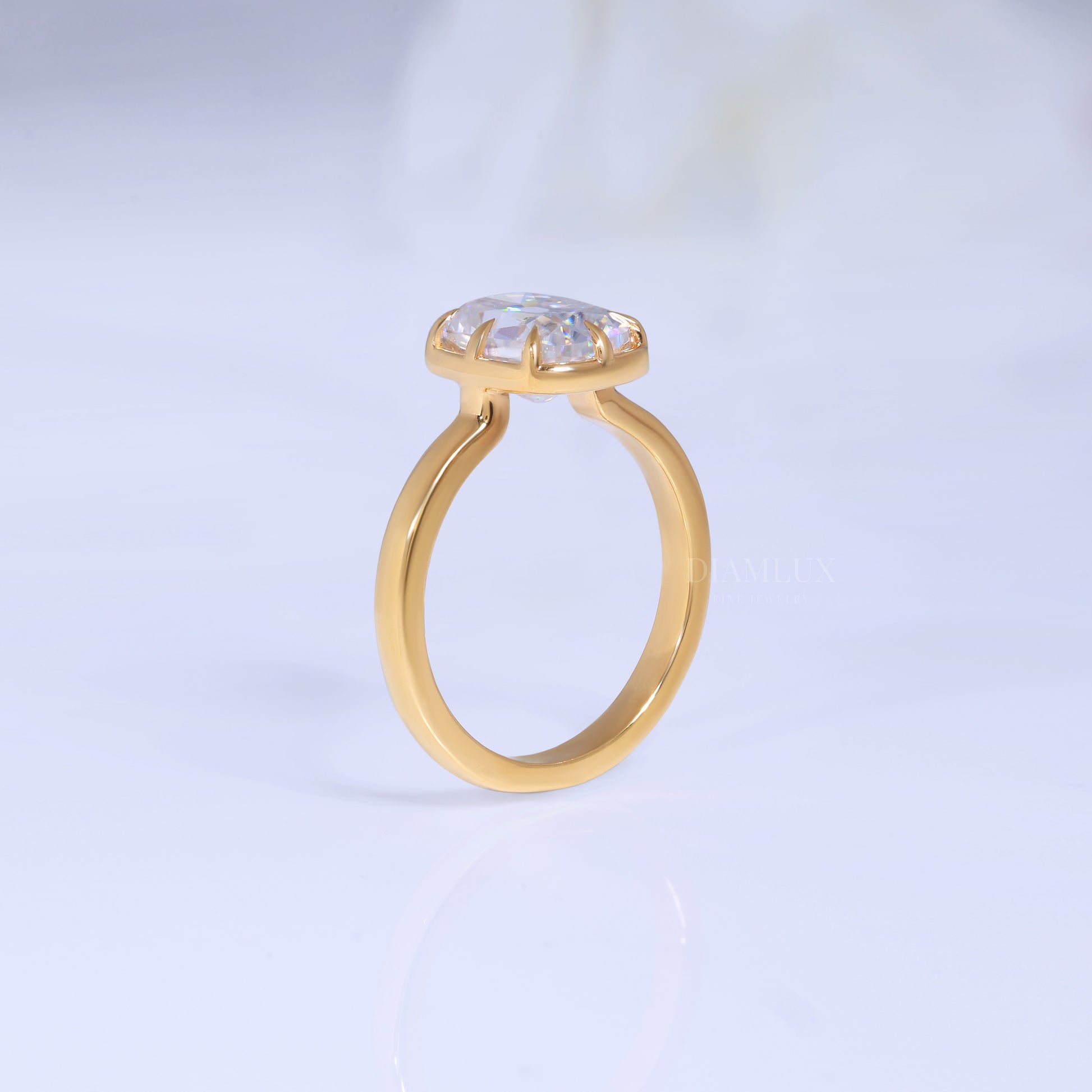10kt Gold Lab Diamond Engagement Ring – Modern Geometric Style Diamlux Fine Jewelry