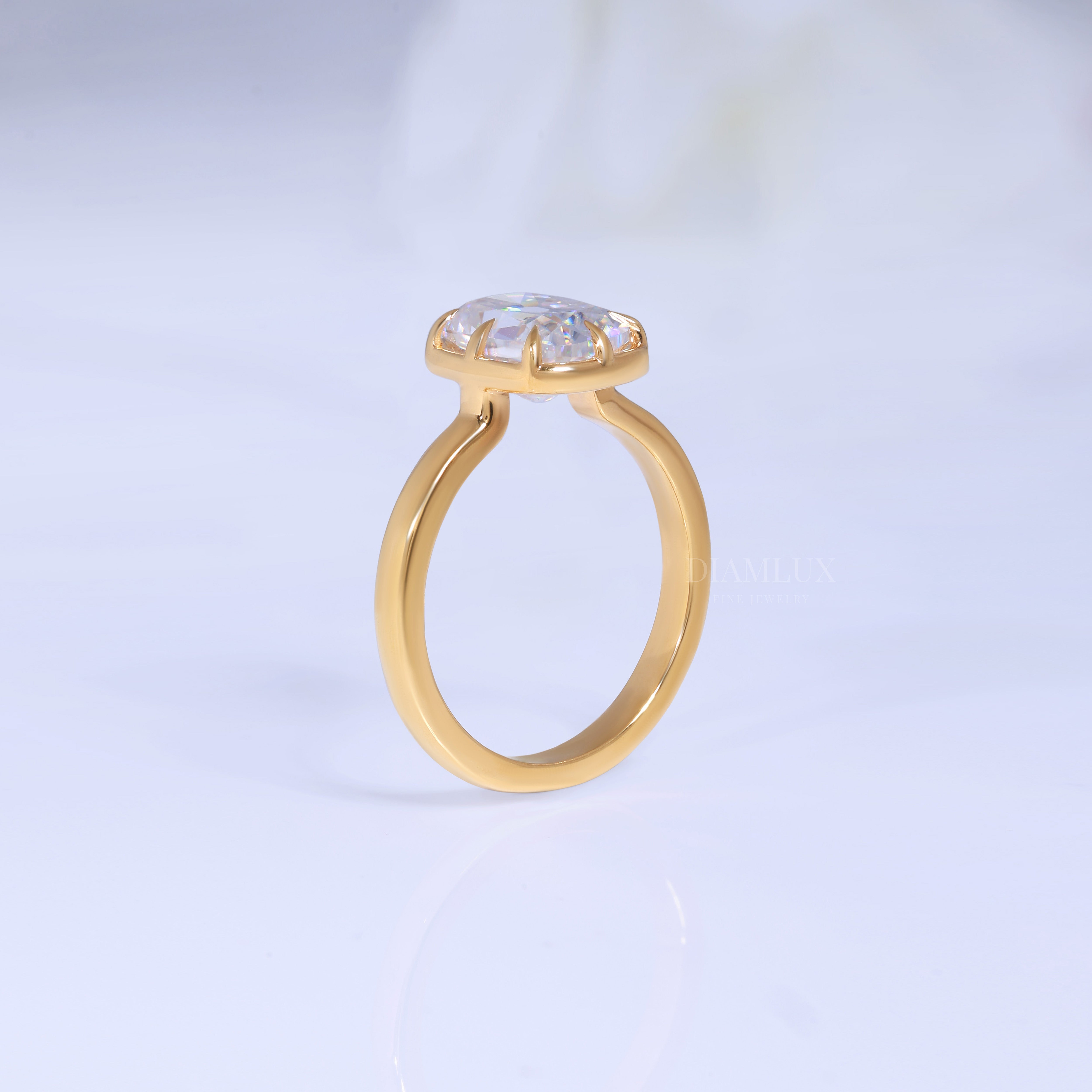10kt Gold Lab Diamond Engagement Ring – Modern Geometric Style Diamlux Fine Jewelry