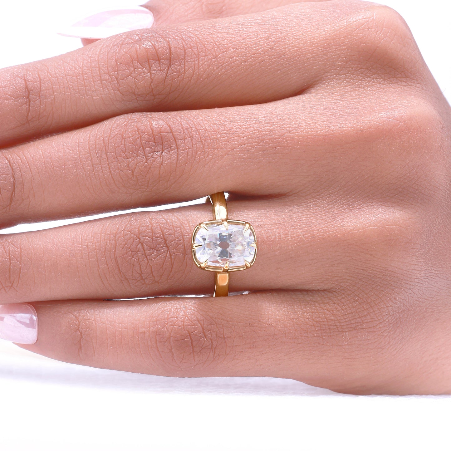 10kt Gold Lab Diamond Engagement Ring – Modern Geometric Style Diamlux Fine Jewelry