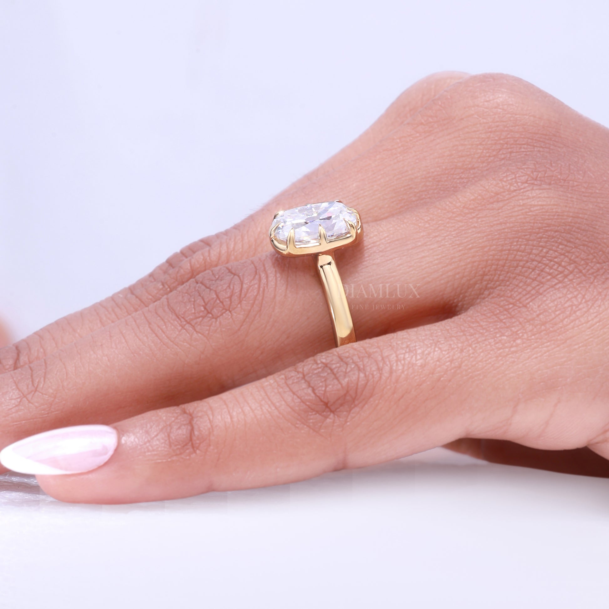 10kt Gold Lab Diamond Engagement Ring – Modern Geometric Style Diamlux Fine Jewelry