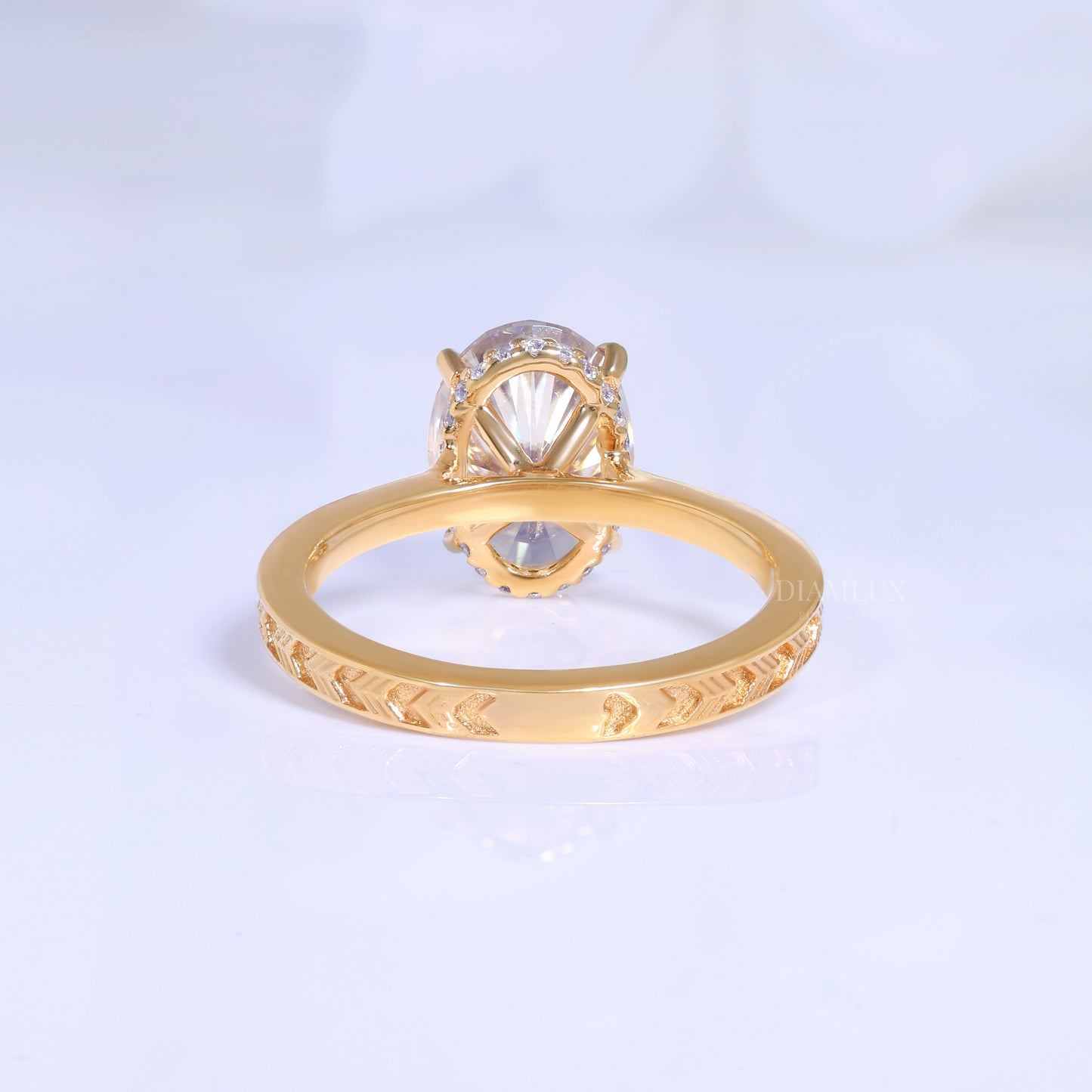 0kt Gold Hexagon Cut Lab Diamond Vintage-Inspired Ring Diamlux Fine Jewelry