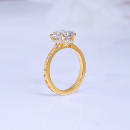 0kt Gold Hexagon Cut Lab Diamond Vintage-Inspired Ring Diamlux Fine Jewelry