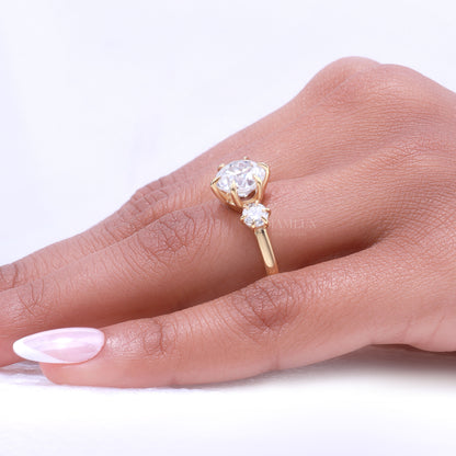 10kt Gold Hexagon Cut Lab Diamond Vintage-Inspired Ring Diamlux Fine Jewelry