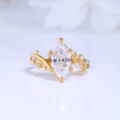 10kt Gold Hexagon Cut Lab Diamond Vintage-Inspired Ring Diamlux Fine Jewelry