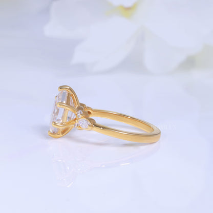 10kt Gold Hexagon Cut Lab Diamond Vintage-Inspired Ring Diamlux Fine Jewelry
