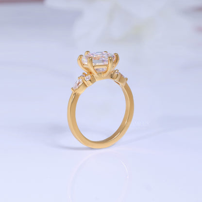 10kt Gold Hexagon Cut Lab Diamond Vintage-Inspired Ring Diamlux Fine Jewelry