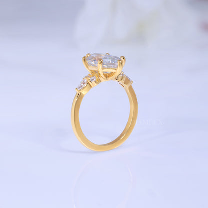 10kt Gold Hexagon Cut Lab Diamond Vintage-Inspired Ring Diamlux Fine Jewelry
