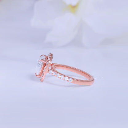 Rose Gold Heart-Shaped Diamond Halo Engagement Ring Diamlux Fine Jewelry