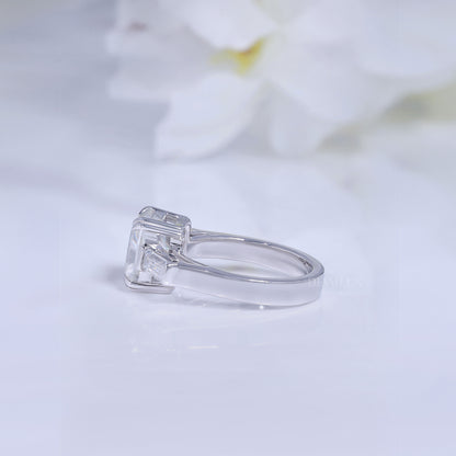Elegant Radiant Cut Diamond Ring with Baguette Side Stones Diamlux Fine Jewelry