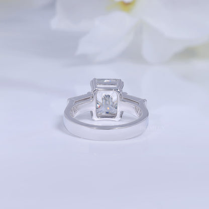 Elegant Radiant Cut Diamond Ring with Baguette Side Stones Diamlux Fine Jewelry