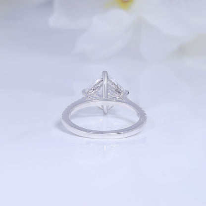 Elegant Princess Cut Diamond Engagement Ring with Pave Band Diamlux Fine Jewelry