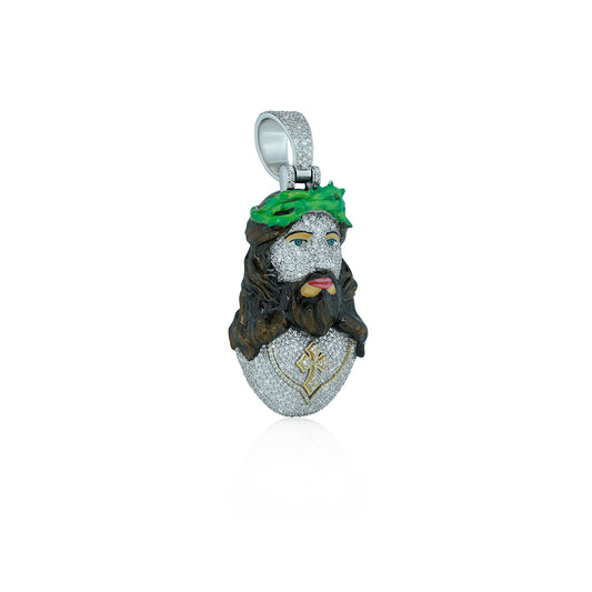 "Jesus" Pendant With VVS Moissanite Diamond Diamlux