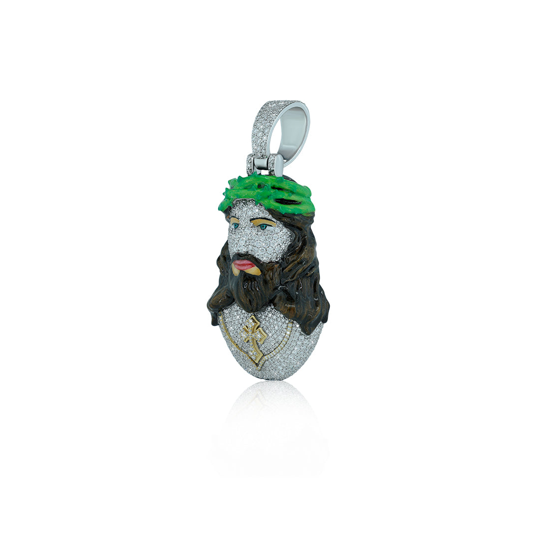 "Jesus" Pendant With VVS Moissanite Diamond Diamlux