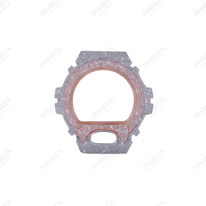 Fully Iced-out Two-Tone G-Shock Watch Bezel in Moissanite Diamlux