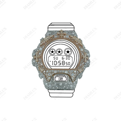 Natural Diamond Two Tone Bezel for G- Shock Diamlux