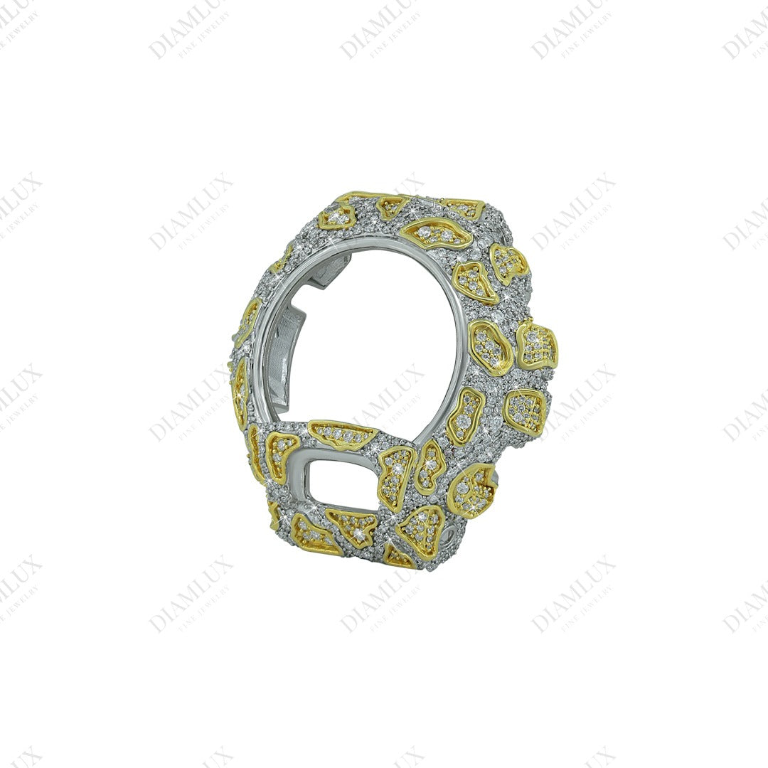 Fully Iced-out G-Shock Watch Bezel with Elegant Crafting Natural Diamond Diamlux