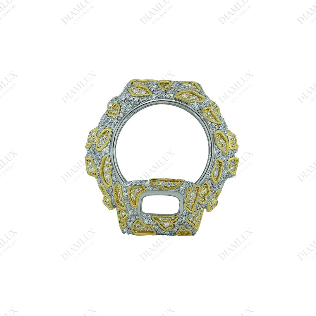 Fully Iced-out G-Shock Watch Bezel with Elegant Crafting Natural Diamond Diamlux