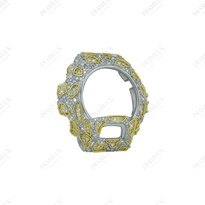 Fully Iced-out G-Shock Watch Bezel with Elegant Crafting Natural Diamond Diamlux