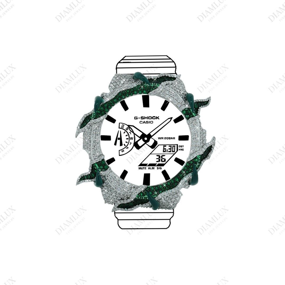 Thunder G-shock Bezel Available in Moissanite and Natural Diamonds Diamlux
