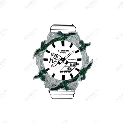 Thunder G-shock Bezel Available in Moissanite and Natural Diamonds Diamlux