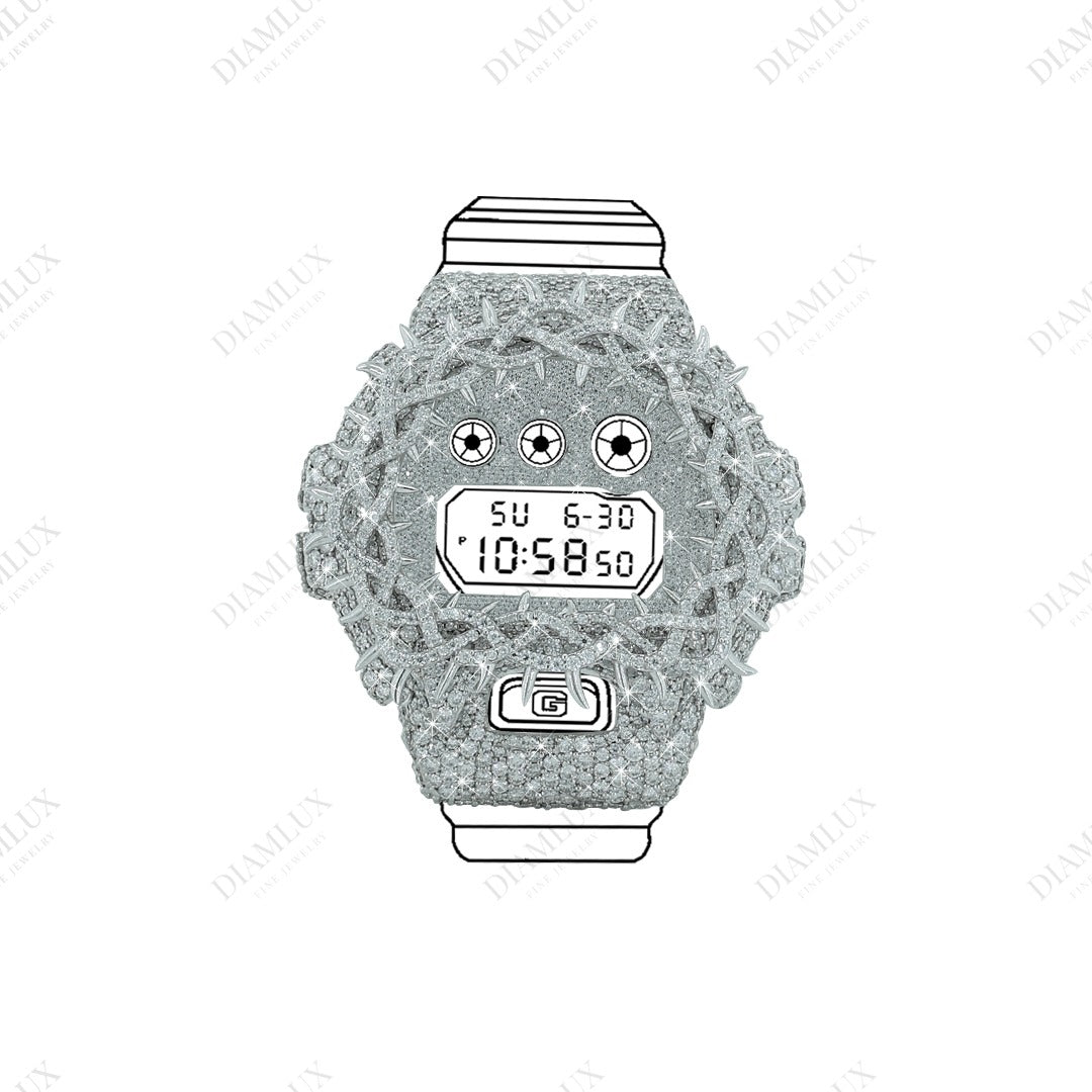 Throns G-Shock Watch Bezel in Natural Diamond Diamlux Fine Jewelry