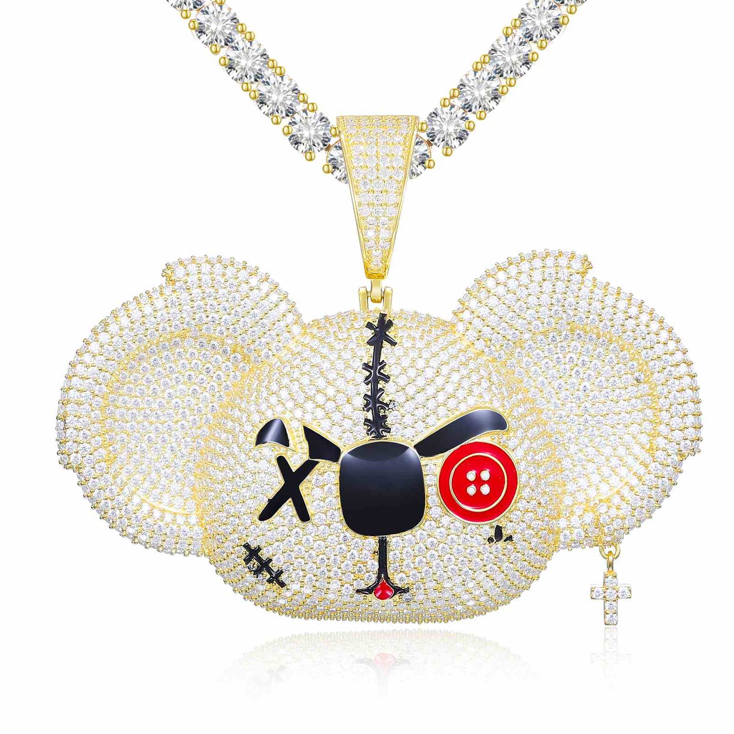 Big Ears Koala Cartoon Animal Pendant with Moissanite Diamond Diamlux