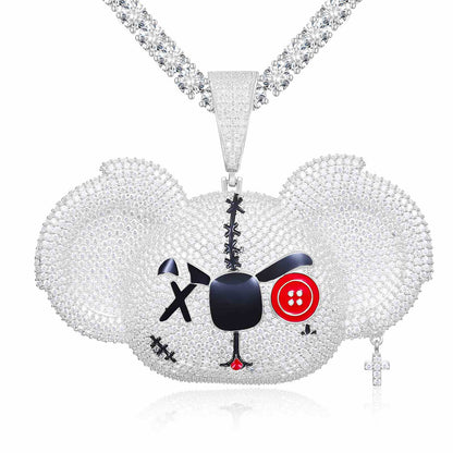 Big Ears Koala Cartoon Animal Pendant with Moissanite Diamond Diamlux