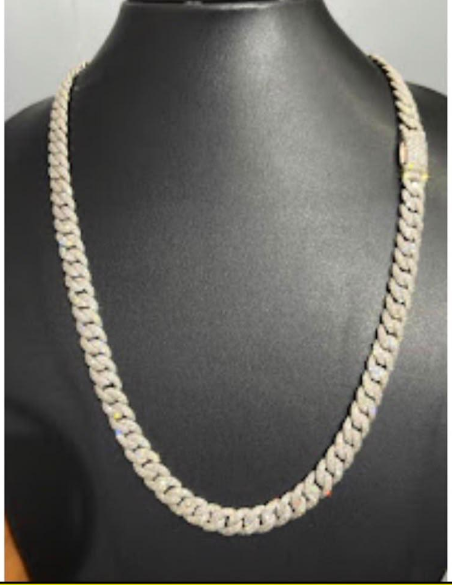 Fully Iced Out Si2 quality  Single cut diamonds Cuban Chain Diamlux